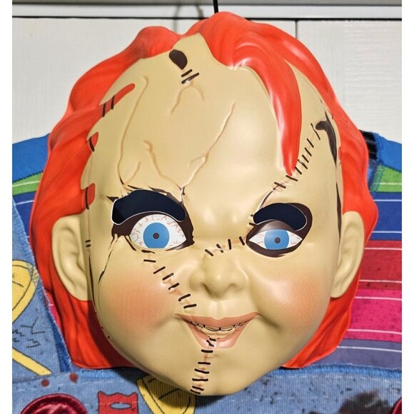 Child's Play Chucky Adult Costume Jumpsuit Mask Halloween Movie Disguise L/XL - Picture 3 of 7